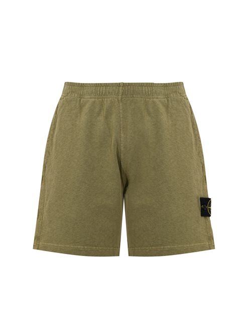 Bermuda 6200014 in felpa di cotone mafilé Military Green STONE ISLAND | 6200014S0060V015G